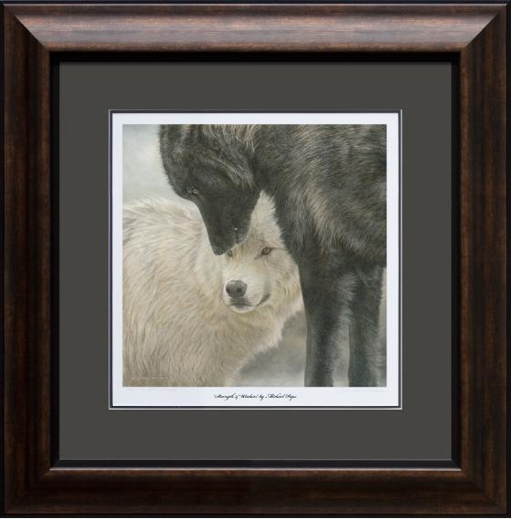 Strength & Wisdom - Grey Wolves, small limited edition giclée wildlife print on watercolour paper is available by Canadian wildlife artist Michael Pape.