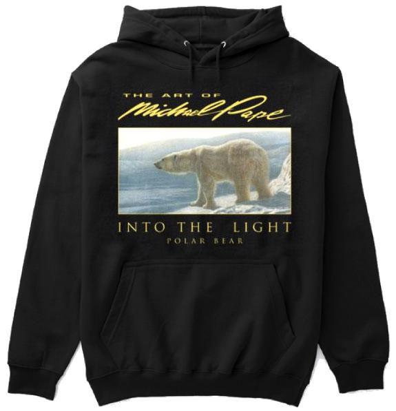 Shop Online For The Art Of Michael Pape Wildlife Art Hoodies Collection: WINDS OF CHANGE – Polar Bear