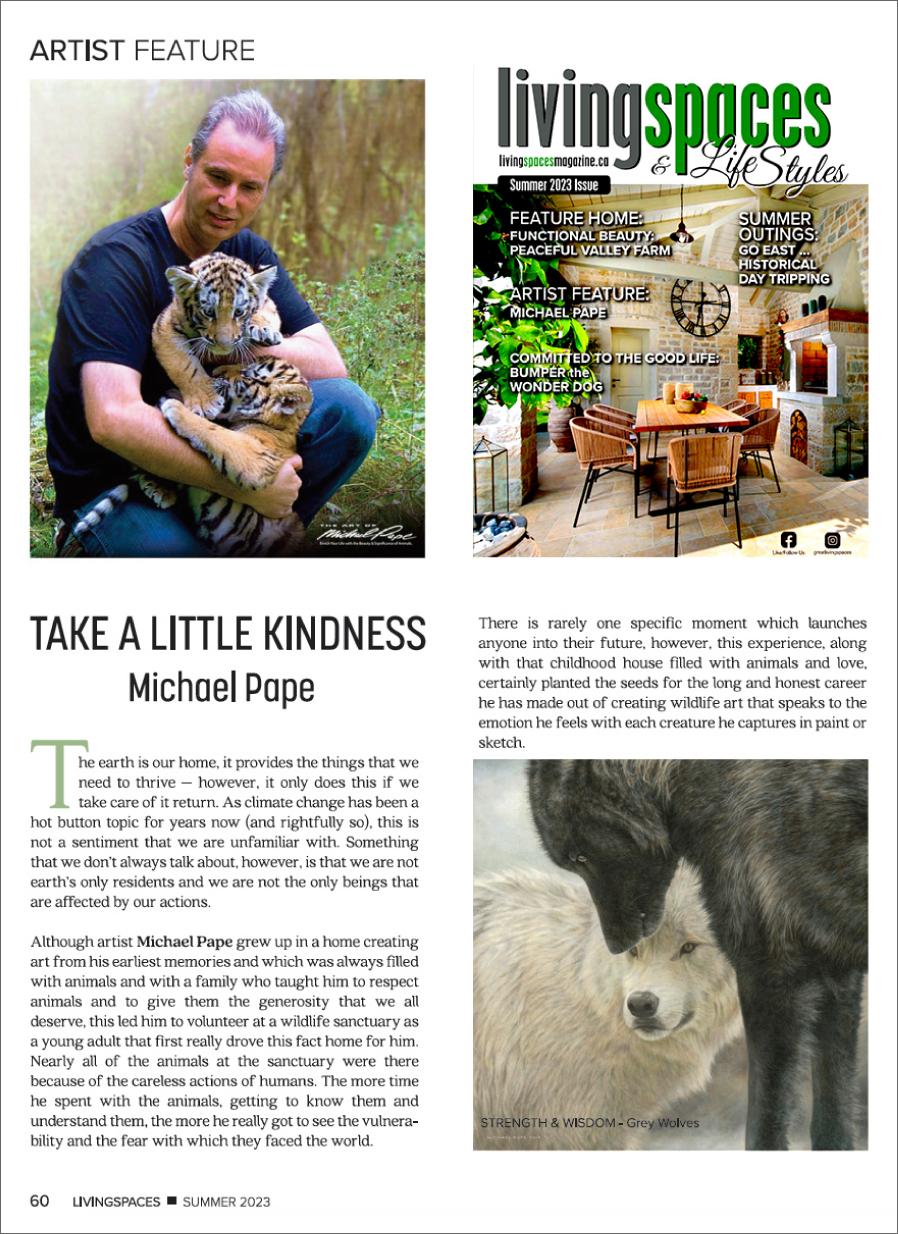 LIVINGSPACES MAGAZINE Feature Canadian Wildlife Artist Michael Pape