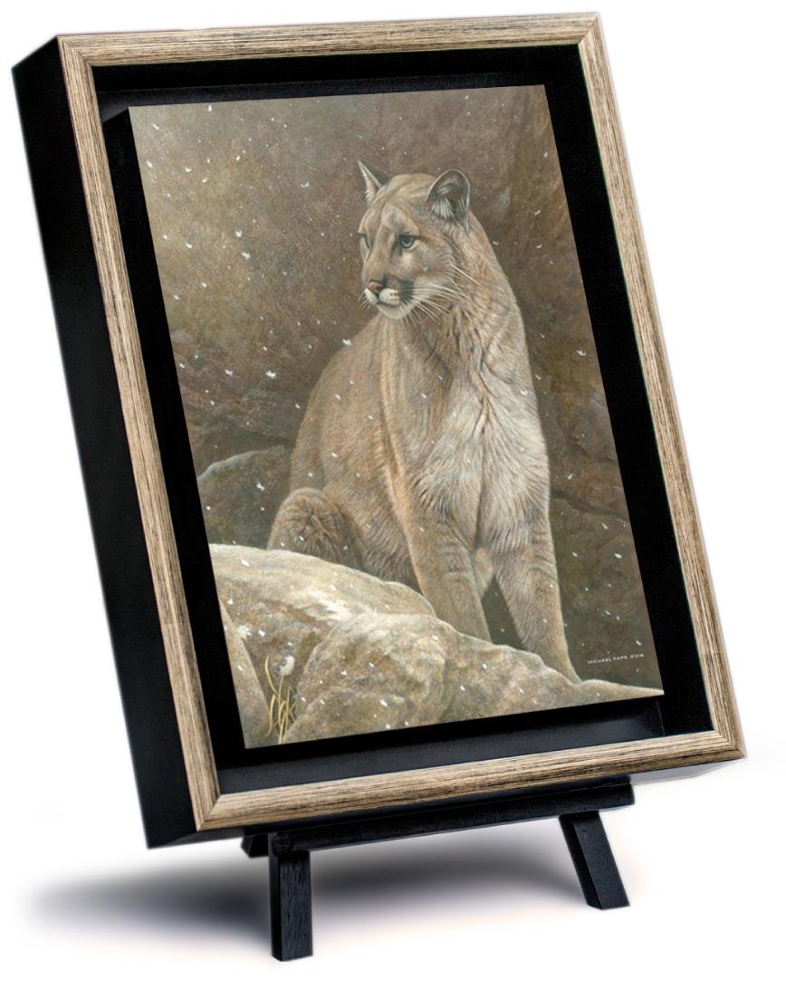 Order your limited edition of this canvas giclée limited edition print of this Cougar painting titled, Majestic Peace by Canadian Wildlife Artist Michael Pape.